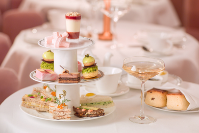 Afternoon tea cake stand with pastries