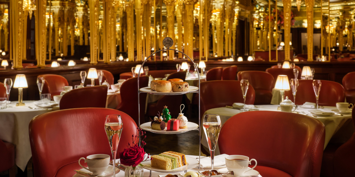 Hotel Cafe Royal's Christmas afternoon tea on display