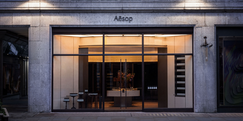 Aesop products on a shelf