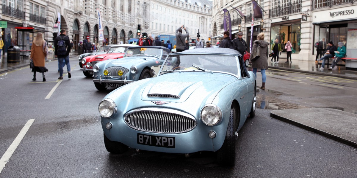Classic cars parked on Regent Street
